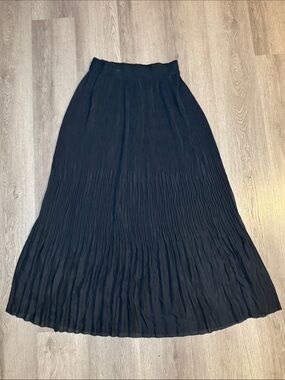 Say What? Black Pleated Maxi Skirt